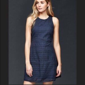 EUC GAP Navy Eyelet Dress Size 6